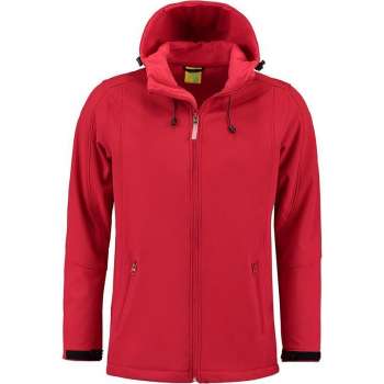 L&S Jas Capuchon Softshell Heren - Mannen - Rood - 3XL