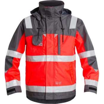 F. Engel 1001-928 EN 20471 Parka Jack Rood/Grijs maat L