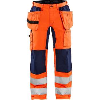 Blaklader Werkbroek met stretch High Vis - High Vis Oranje/Marineblauw - C148