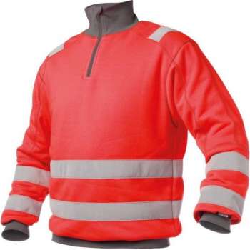 Dassy Denver Hoge zichtbaarheidssweater 300376 - Fluorood/Cementgrijs - 4XL