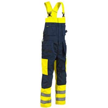 Blåkläder 2603-1860 Bretelbroek High Vis Geel/Marineblauw maat 46