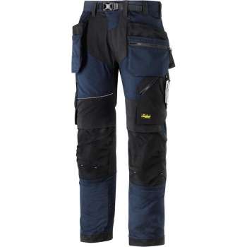 Snickers FlexiWork Stretch Werkbroek+ holsterzakken 6902 - Mannen - Navy/Zwart - 52