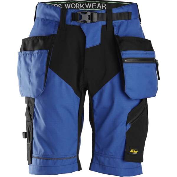 Snickers FlexiWork Stretch Korte broek+ HP 6904 - Mannen - Kobaltblauw/Zwart - 58