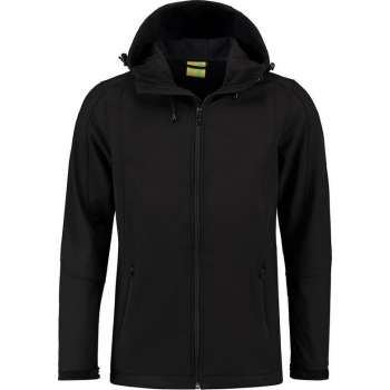 L&S Jas Capuchon Softshell Heren - Mannen - Zwart - XXL