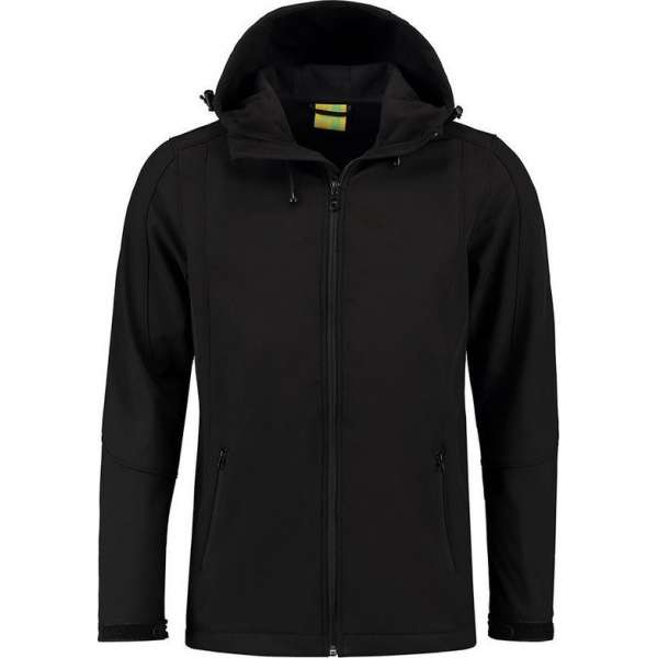 L&S Jas Capuchon Softshell Heren - Mannen - Zwart - XXL