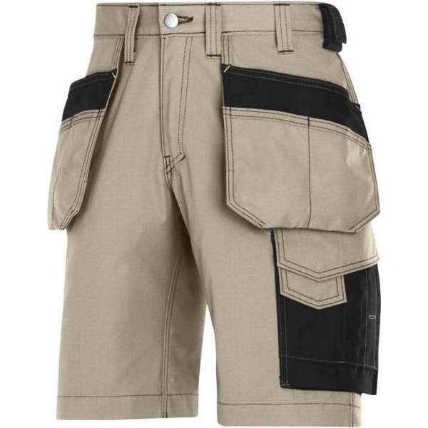 Snickers Holsterpocket Shorts Khaki - Zwart 3023-2004 M52