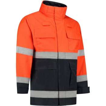 Dapro Infinity Multinorm Regenjas - Maat S - Marineblauw/Hi-Vis Oranje - Vlamvertragend , antistatisch en chemicaliën resistent