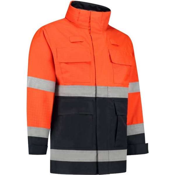 Dapro Infinity Multinorm Regenjas - Maat S - Marineblauw/Hi-Vis Oranje - Vlamvertragend , antistatisch en chemicaliën resistent