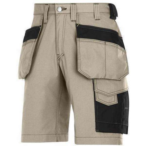 Snickers Workwear Holsterpocket Shorts Khaki - Zwart 3023-2004 M46