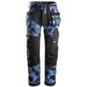 Snickers Workwear FlexiWork, Werkbroek+ met holsterzakken 6902 camo blauw/zwart 148