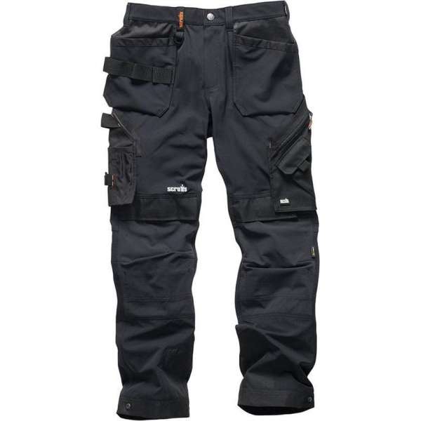 Scruffs Pro Flex Plus werkbroek, zwart maat 36R(UK) - 52M(EU)