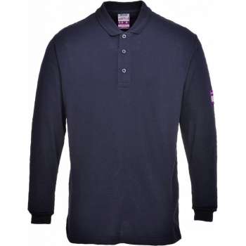 Portwest Poloshirt Met Lange Mouwen Marineblauw Mt L