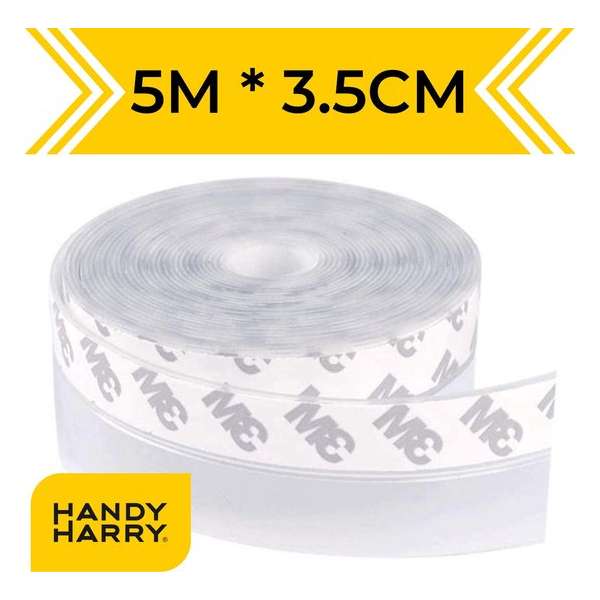 HANDY HARRY® Tochtstrip voor deuren - 5m*3.5cm - Transparant - Zelfklevende tochtwering - Tochtstopper