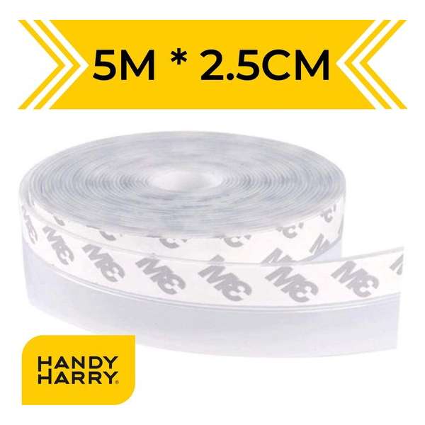 HANDY HARRY® Tochtstrip voor deuren - 5m*2.5cm - Transparant - Zelfklevende tochtwering - Tochtstopper