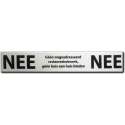 NEE NEE Sticker Brievenbus  - Brievenbus sticker nee nee aluminium zwart - 150 mm x 25 mm x 0,5 mm - Promessa-Design.