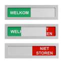 Schuifbordje - Welkom Niet Storen - 100 mm x 28 mm - 4 mm dik - Promessa-Design - 1 stuks