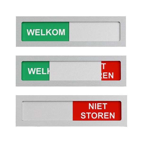 Schuifbordje - Welkom Niet Storen - 100 mm x 28 mm - 4 mm dik - Promessa-Design - 1 stuks