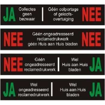 Nee ja brievenbus sticker/ Ja ja sticker / Nee nee sticker