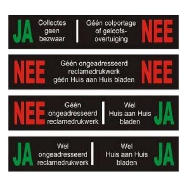 Nee ja brievenbus sticker/ Ja ja sticker / Nee nee sticker