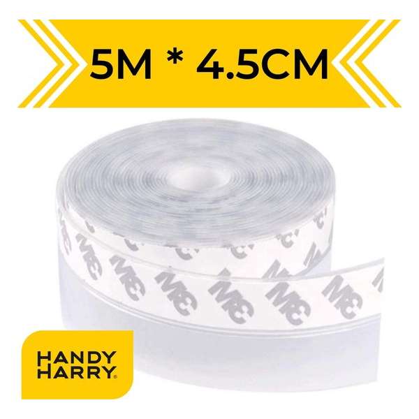 HANDY HARRY® Tochtstrip voor deuren - 5mx4.5cm - Transparant - Zelfklevende tochtwering