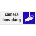 Camera bewaking bordje | bord camera bewaking als sticker | Aluminium | Zelfklevend 130x50x0,5 mm let op camera toezicht