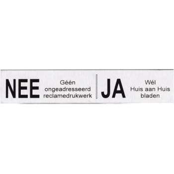 RVS Nee Ja brievenbus sticker GRATIS VERZENDING I Ja-Nee sticker Geen reclame gemaakt van RVS "Ja Nee" bordje als sticker