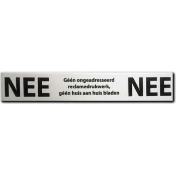 Promessa-Design – Brievenbussticker nee nee aluminium