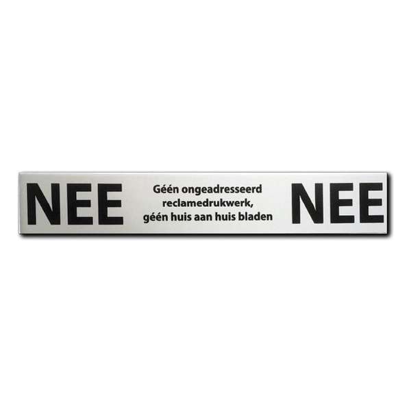 Promessa-Design – Brievenbussticker nee nee aluminium