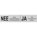 NEE JA sticker brievenbus aluminium zwart - 125 mm x 25 mm x 0,5 mm - Bevestiging 3M plakstrip