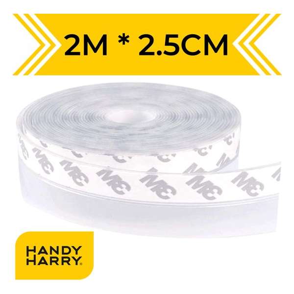 HANDY HARRY® Tochtstrip voor deuren - 2m*2.5cm - Transparant - Zelfklevende tochtwering - Tochtstopper