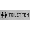 Deurbordje - toiletbord - met iconen - bordje - toiletten - rechthoekig met RVS look