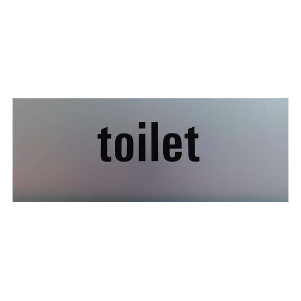 Aluminium deurbordje tekst: toilet Zelfklevend | 130x50x0,5 mm | deur bordje bordje wc toilet