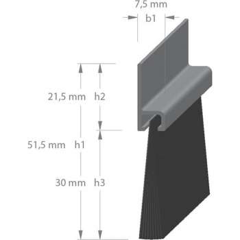 Door-Line tochtborstel - H-Profiel - AH5-30-100CM