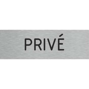 Deurbordje - privé bord - bordje - privé - rechthoekig met RVS look