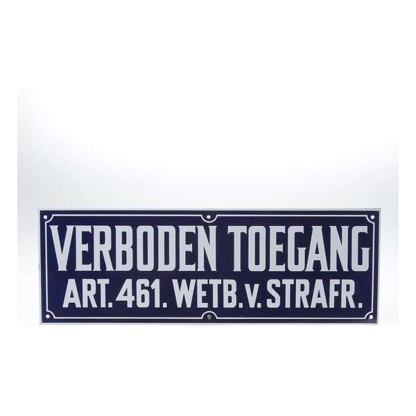 Bord verboden toegang metaal 35x12cm