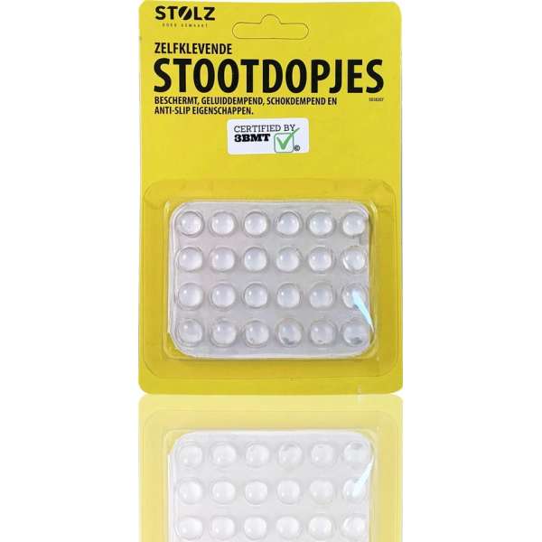 3BMT stootdopjes transparant zelfklevend - set van 24 stuks - diameter 1 cm