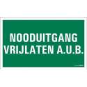 Pickup bord 33x20cm - Nooduitgang vrijlaten a.u.b.