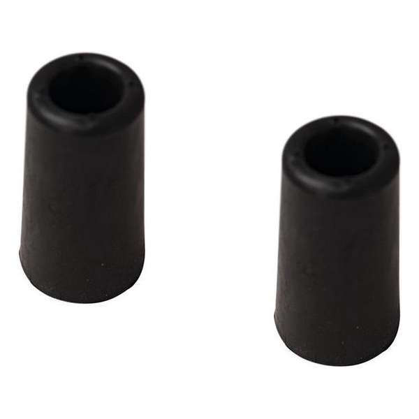 2x stuks deurstopper / deurstoppers rubber zwart - 75 mm lengte - deurbuffers / deurbuffer - stootdoppen