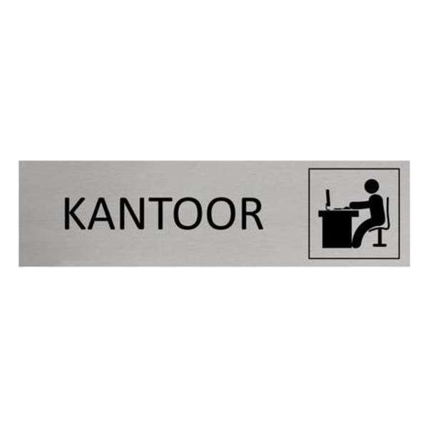 Aluminium Deurbordje Kantoor 165x45mm met tape