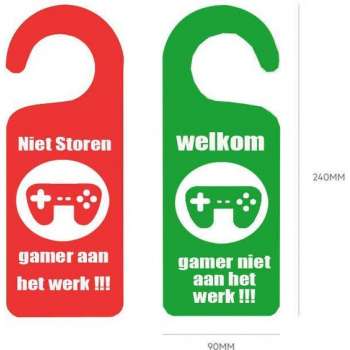 deurhanger niet storen - gamer aan het werk