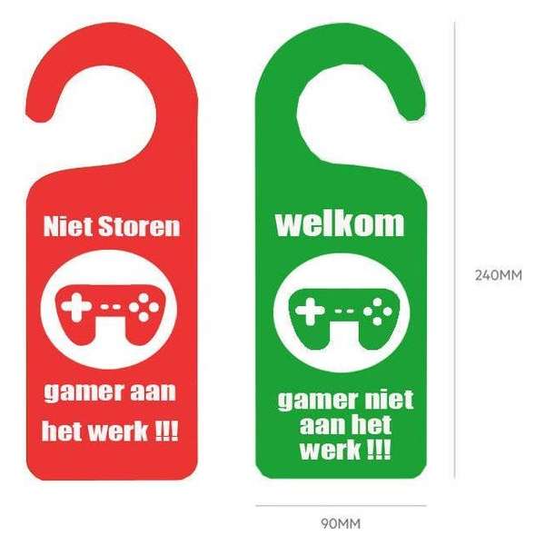 deurhanger niet storen - gamer aan het werk