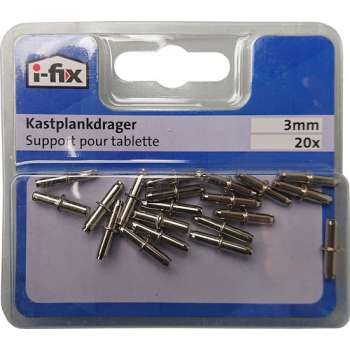 I-FIX kastplankdrager 3mm verchroomd staal | 20 stuks