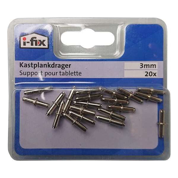 I-FIX kastplankdrager 3mm verchroomd staal | 20 stuks