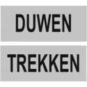 Duwen + trekken deur plaatjes  - Aluminium 25x60mm met tape