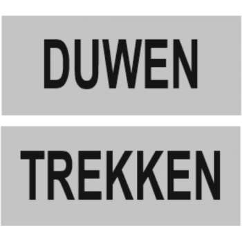 Duwen + trekken deur plaatjes  - Aluminium 25x60mm met tape