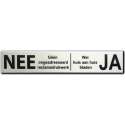 NEE JA Sticker Brievenbus - Brievenbussticker nee ja aluminium bordje zwart - 150 mm x 25 mm x 0,5 mm - Promessa-Design.