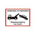 Bordje - Verboden te parkeren - wegsleepregeling