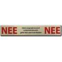 NEE NEE sticker brievenbus - Brievenbussticker nee nee RVS - 150 mm x 25 mm x 1 mm - Promessa-Design.