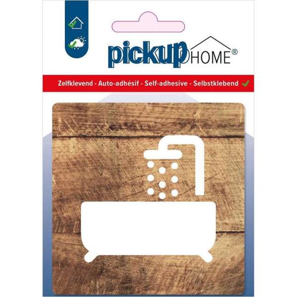 Pickup Badkamer hout - 90x90 mm Pictogram Route Acryl