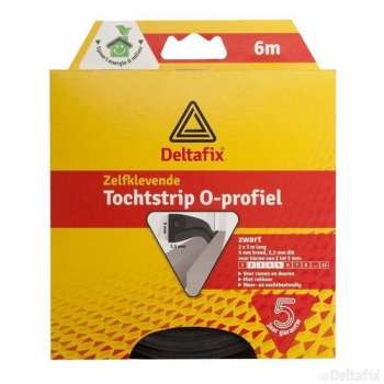 Tochtstrip O-Profiel Epdm 6 M 9 mm Zwart